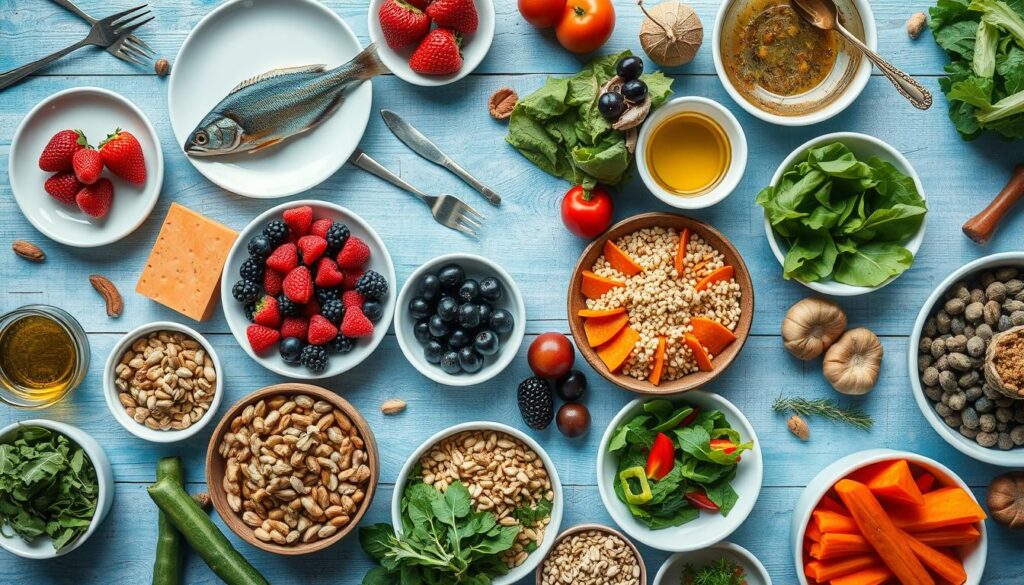 Array of brain-healthy foods that support cognitive function and potential dementia reversal