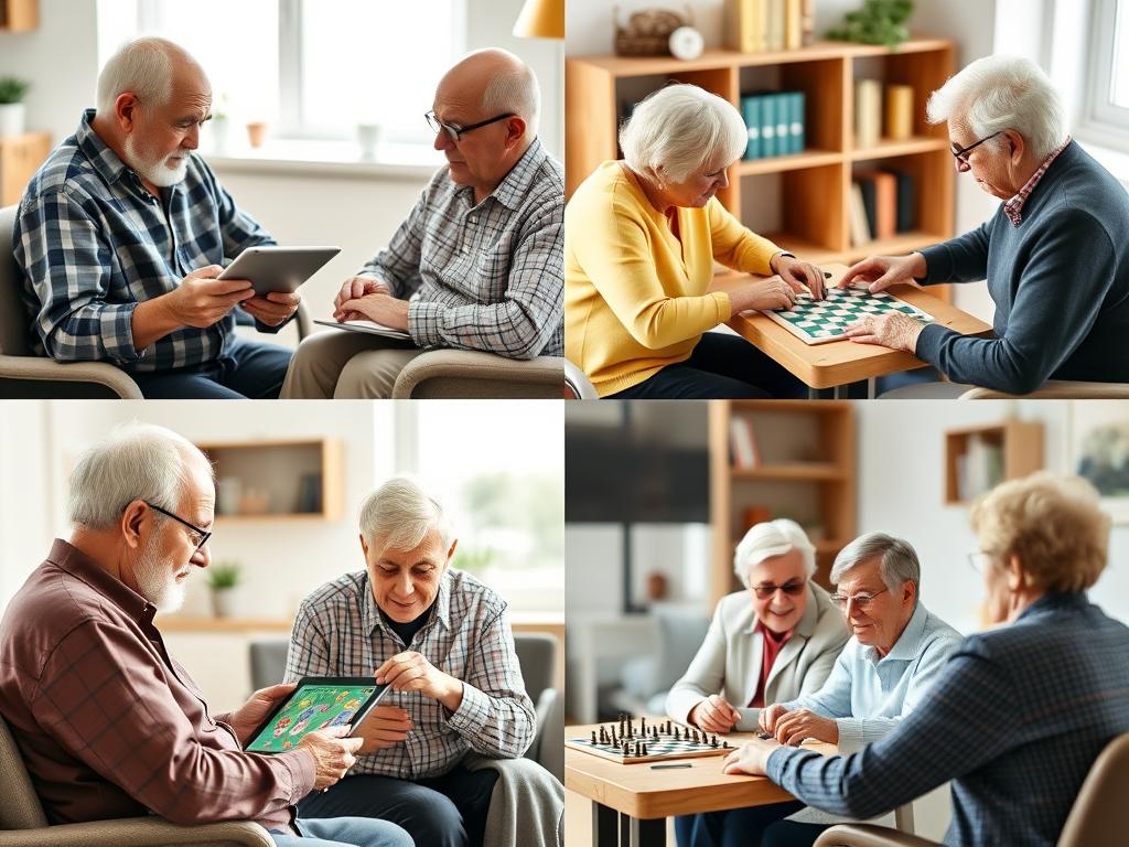 Seniors engaged in cognitive training exercises that may support dementia reversal